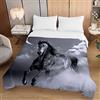 Oduo Trapuntino Copriletto Trapuntato Matrimoniale Singolo, 3D Stampa Cavallo Coperta Letto Morbida Microfibra Trapunta Primaverile Estivo Copri Letto per Camera da Letto (Mondo Grigio,150x200cm)