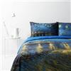 Bassetti Completo Copripiumino Singolo, Copripiumone Letto Una Piazza 100% Cotone Stampa Digitale Alta Definizione, Sacco Piumone, Lenzuolo sotto con angoli, federa (Notte stellata)