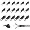 Issimober Kit di riparazione con cerniera, 18 pezzi, chiusura lampo, cerniera di ricambio in tre misure, cerniere di ricambio per zaini, valigie, giacche