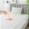 RICHAIR - Coprimaterasso impermeabile in bambù 90x190cm, coprimaterasso traspirante premium in tessuto 3D Air con una federa, fodera ipoallergenica e morbida traspirante