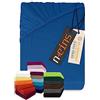 npluseins Lenzuolo con angoli elasticizzati, classico, in jersey, in diversi colori e misure, 100% cotone, 159,192, 80-90 x 190 cm, blu reale