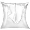 Lirex Set di 2 Federe in Raso, Decorativi Morbido Tinta Unita Quadrate Federe Cuscini Federa di Satin per Cuscino Senza Rughe Resistente Allo Sbiadimento Traspirante (Bianco, 80 x 80 cm)