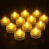 AMFUN Luce LED sommergibile, 12 Pezzi Candele a LED Senza Fiamma, Impermeabile Subacquea Mini Luce Decorativa per Laghetto, Piscina, Acquario, Vaso, Festa, Festival, Bianco Caldo