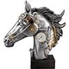 Casablanca modernes Design Casablanca - Scultura decorativa a forma di cavallo steampunk in resina - accessori soggiorno - regalo - colore: argento rame - altezza 34 cm