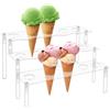 Supporto per Cupcake in acrilico a 4 livelli con supporto per cono gelato in acr