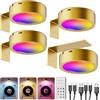 Tedmos Luce per Quadri a Batteria Telecomando, Oro 2600mAh Applique LED da Parete Interno Ricaricabile USB Faretto LED RGB da Esposizione Lampada da Muro Senza Fili per Quadro Vetrina Illuminazione Arte