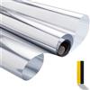 Zindoo Pellicola per Vetri Finestre Niente Colla Pellicola Specchio da Finestra Riflettente Monodirezionale 99% Anti-UV Controllo del Calore Argento,119.5x200 cm