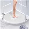 BWBIKE Tappetino Doccia Angolare 70x70 cm Antiscivolo con Ventose, Tappetino per Vasca e Box Doccia Interno/Esterno, Resistente all'Acqua con Fori di Scarico，Bianco