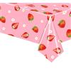 Miss-shop Tovaglia di Fragola,Tovaglie Festa Fragola 137 x 274 cm Copritavola in Plastica in Tema Fragola per Feste di Compleanni per Bambini, Scuola, Feste, Festival Vari