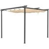 Megashopitalia Gazebo In Acciaio Ed Alluminio Con Pergola Retrattile A Scomparsa Impermeabile (3x3 MT)
