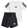 adidas Unisex - Bimbi 0-24 ESSENTIALS T-SHIRT SET, white/black, 3-6 Months