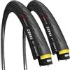 Fincci Coppia CONNA Pieghevole Copertoni Bici Corsa 700x23c 23-622 Pneumatico 60TPI Copertone Gomme per Ciclo Gara Strada Corsa Turismo Rulli Ruote Bici Copertoncini Bicicletta Anti-puntura da 1mm