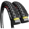 Fincci Bici Copertoni MTB 27.5 x 2.25 - Coppia Pieghevole Nero Pneumatici 57-584 con Antiforatura 1mm - Biciclette Gomme 27,5 per Adulto Donna e Uomo - Imballaggio Accessori per Mountain & E bike