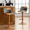 YOUNIKE Sgabello da Bar Set di 2 Sedie da Bar Girevoli Colorate in Stile Patchwork con Altezza Regolabile, Morbida Imbottitura, Sgabelli da Banco con Schienale Cavo, Seggiolone da Bar, Giallo Verde