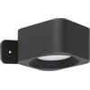 Eglo Lampada da parete a LED per interni Muraglie, a batteria, supporto a muro, senza fili, touch, dimmerabile, ricarica USB, squadrata, in plastica nera, luce bianca calda/bianca fredda