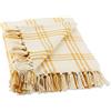 DII Modern Farmhouse Plaid Collection - Coperta in cotone con frange e cotone, 50 x 60 cm, colore: Bianco/Miele Oro