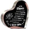 Milcier Cartello decorativo a forma di cuore in acrilico, 9 x 9 cm, con scritta I Love You Mom, regalo per la festa della mamma da parte del figlio
