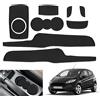 GAFAT F0rd Fiesta ST MK7 2008-2014 Tappetini Antiscivolo In Gomma per Console Centrale, Portabevande, Scatola di Immagazzinaggio, Tappetini con Cucitura della Porta [Non per 2015+ / MK 8 ] (Nero)