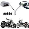 YUJYGAO Specchietti Laterali per Moto M10 M8, Specchietto Retrovisore Moto Cromato Compatibile per Yamaha Bobber ATV Street Bike Cafe Racer Sport Cruiser Chopper