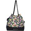 Me-Fui Borse Donna Nero Borsa mare con fantasia floreale UNI