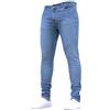 Generisch Jeans da uomo slim fit con streetwear, slim denim, pantaloni con gamba stretta, casual, da uomo, dritto, nero, elasticizzati, bianchi, da uomo, pantaloni corti da uomo moderni, Blu H., 4XL