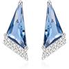 QUADRI Orecchini Donna Argento 925 con Cristallo Zaffiro Blu | Zirconi Brillanti e Design Minimal Chic | Gioielli Ipoallergenici Made in Italy | Idea Regalo Elegante con Scatola Raffinata