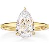 Michooyel 18K oro placcato cubico Zirconia anello di fidanzamento per le donne, 2.0ct pere taglio CZ Solitaire anelli di promessa 925 anelli in argento sterlina