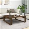 puraday Tavolino da salotto, 100 x 100 x 35 cm, multifunzione, per camera da letto, caffè, stile retrò, tavolo da tè, marrone, rovere
