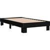 QJBSAVVA Telaio Letto Matrimoniale/Lettino Singolo Struttura Letto Una Piazza E Mezza/Rete Letto Singolo Rete Matrimoniale/Rete Singola - Giroletto Nero 100x200 cm in Legno Multistrato e Metallo