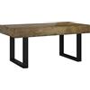 vidaXL Tavolino da caffè marrone scuro e nero, 90 x 45 x 40 cm, MDF e ferro
