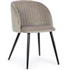 Bizzotto Sedia Queen Velvet Tortora