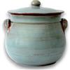 Colì, Pentola Bombata in Terracotta con Coperchio, Pentola Artigianale, Turchese Terre Antiche, Diametro 16 cm