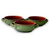 Colì Set 3 Terrine in Terracotta Tegami Senza Coperchio Verde Terre Antiche Zuppiere con manici Colì Maioliche e Terrecotte dal 1650 Verde 14x14x5 cm
