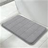 Yimobra Tappetino da bagno in memory foam, morbido e confortevole, super assorbimento dell'acqua, antiscivolo, spesso, lavabile in lavatrice, per tappeto da bagno (grigio, 61x43 cm)