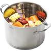 HOMICHEF Pentola in acciaio inossidabile ecologico pesante senza nichel con coperchio (24 cm, 7,6 Litri) - Pentola a induzione - lucidata opaca