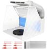 ABEST Kit cabina di pittura aerografo, ventola potente regolabile e 4 luci del LED, filtro di 3 strati con 7,5 piattaforma girevole, 16 morsetti a coccodrillo per la pittura modellazione DIY