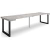 Skraut Home | Consolle allungabile | Tavolo consolle allungabile | 300 | Per 14 persone | Gambe in legno | Stile moderno | Cemento