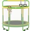 CZCPARY CZCPAPY - Trampolino per bambini, per esterni, per interni ed esterni, con rete di sicurezza, cestello, aste, altalene, regalo per bambini (giallo/verde)
