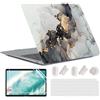 MUSHUI 4 in 1 Custodia per MacBook Air 13 Pollici 2020 2019 2018 Modello A2337 M1/A2179/A1932, Plastica Case Rigida & Tastiera Cover & Proteggi Schermo compatibile con Mac Air 13, Marmo Nero 3