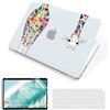 MUSHUI 4 in 1 Custodia per Macbook Pro 14 Pollici 2024-2021 M4 M3 M2 M1 Pro Max A3112 A3185 A3401 A2918 A2992 A2779 A2442, Ultra Sottile Cover Rigido in Plastica, Giraffa