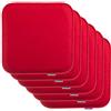 Brandsseller Set di 6 Cuscini in Feltro 35x35x2 cm - Cuscini quadrati e robusti per sedie da interno ed esterno, imbottiti e resistenti - Rosso