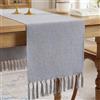 Aoztio Runner da tavola Rustico in Stile Lino, Runner da Tavolo in Cotone da Fattoria, Runner da Tavolo Boho Lungo per la Decorazione della tavola di casa e l'uso Quotidiano - Grigio Argento, 230cm