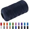 CAMAL Macrame Corda Polipropilene Filo Macrame 1.5mm Spago Colorato 200m Cordino per Borse Uncinetto Corde Colorate per Artigianato, Decorazioni per la Casa, Borsa a Tracolla (Blu Marino)