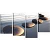 Quadri L&C ITALIA Quadro Moderno Zen Relax Sassi Acqua 152 x 78 Soggiorno Camera da Letto Bagno Centro Benessere Ufficio 4 Pezzi Grandi Stampa su Tela - Stones