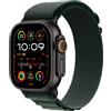 APPLE Watch Ultra 2 GPS + Cellular 49mm cassa in titanio nero con Alpine Loop verde scuro - Medium