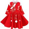 Generic Bambino Anno Vestito Cinese per Bambini di Spessore Ragazze Caldo Nuovo Bambino Principessa Tang Vestiti Abiti Ragazze Dress&Skirt Vestiti Velluto Bambina