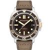 Spinnaker Mens 42mm Hull Diver Automatic Cognac Brown 3 Hands Watch with Genuine Leather Strap SP-5088-04