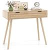 LIFEZEAL Tavolo Consolle con 1 Cassetto, Console in Legno, Mobile Ingresso, con Gambe in Legno Massello, Moderno, Salvaspazio, per Soggiorno, Corridoio, Max 80 kg, 88x40x77 cm, Naturale