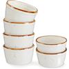 ONEMORE Pirottini in ceramica - 113,4 g, set di 6 tazze da forno - Mini ciotole per budino, soufflé, gelato, bianco crema