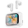 KGHSTEJG Auricolare Bluetooth Senza Fili 5.4 con Schermo LED, Cuffie da Gioco ANC ENC con Cancellazione del Rumore, Bianco